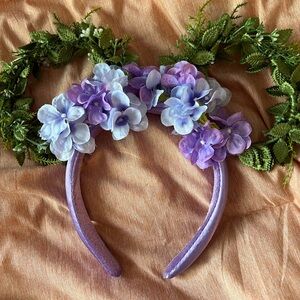 Purple Floral Mickey Ears